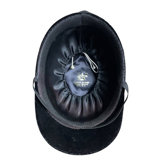 Stombock Saddlery Vintage Velvet Equestrian Riding Helmet Black Horse Show Cap - Picture 5 of 7